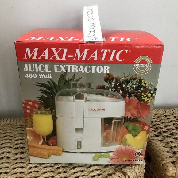 Vintage Unopened Macys Maxi-Matic Juice Extractor Juice Machine 450 Watts TS-738 - Picture 1 of 5